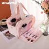 imageMontana West Travel Toiletry Bag Large Capacity Travel Bags Soft Makeup Organizer Lightweight Puffy Cosmetic Bag with Waterproof CompartmentLight Pink