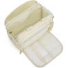 imageMontana West Travel Toiletry Bag Large Capacity Travel Bags Soft Makeup Organizer Lightweight Puffy Cosmetic Bag with Waterproof CompartmentTan