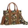 imageMontana West Wrangler Tote Bag for Women Western Camo Pattern Canvas Crossbody bag Handbag Vintage DesignGreen