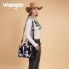 imageMontana West X Wrangler Tote Bag Cow Print Western Satchel Bags for Women with Braided Rope HandleBlack