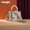imageMontana West X Wrangler Tote Bag Cow Print Western Satchel Bags for Women with Braided Rope HandleKhaki