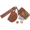imageMontana WestxWrangler KeyChain Wristlet Wallets for Women Western Dual Pouch Wristlet Embroidered Boot Scroll Card Holder Wallet With ZipperCowhide Brown