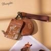 imageMontana WestxWrangler KeyChain Wristlet Wallets for Women Western Dual Pouch Wristlet Embroidered Boot Scroll Card Holder Wallet With ZipperCowhide Brown