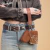 imageMontana WestxWrangler KeyChain Wristlet Wallets for Women Western Dual Pouch Wristlet Embroidered Boot Scroll Card Holder Wallet With ZipperCowhide Brown