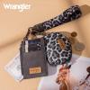 imageMontana WestxWrangler KeyChain Wristlet Wallets for Women Western Dual Pouch Wristlet Embroidered Boot Scroll Card Holder Wallet With ZipperLeopard Black