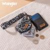 imageMontana WestxWrangler KeyChain Wristlet Wallets for Women Western Dual Pouch Wristlet Embroidered Boot Scroll Card Holder Wallet With ZipperLeopard Black