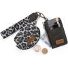 imageMontana WestxWrangler KeyChain Wristlet Wallets for Women Western Dual Pouch Wristlet Embroidered Boot Scroll Card Holder Wallet With ZipperLeopard Black