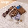 imageMontana WestxWrangler KeyChain Wristlet Wallets for Women Western Dual Pouch Wristlet Embroidered Boot Scroll Card Holder Wallet With ZipperLeopard Brown