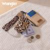 imageMontana WestxWrangler KeyChain Wristlet Wallets for Women Western Dual Pouch Wristlet Embroidered Boot Scroll Card Holder Wallet With ZipperLeopard Coffee