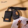 imageMontana WestxWrangler KeyChain Wristlet Wallets for Women Western Dual Pouch Wristlet Embroidered Boot Scroll Card Holder Wallet With ZipperTooling Black