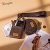 imageMontana WestxWrangler KeyChain Wristlet Wallets for Women Western Dual Pouch Wristlet Embroidered Boot Scroll Card Holder Wallet With ZipperTooling Coffee