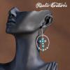 imageRustic Coutures Western Turquiose Earrings for Women Cowgirl Country Dangling Concho Western JewelryCTurquoise
