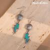 imageRustic Coutures Western Turquiose Earrings for Women Cowgirl Country Dangling Concho Western JewelryDTurquoise