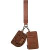 imageMontana WestxWrangler KeyChain Wristlet Wallets for Women Western Dual Pouch Wristlet Embroidered Boot Scroll Card Holder Wallet With ZipperTooling Brown