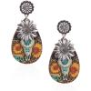 imageRustic Coutures Western Turquiose Earrings for Women Cowgirl Country Dangling Concho Western JewelrySilver
