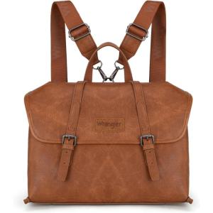 imageMontana West Wrangler 156 Inch Laptop Backpack Convertible Crossbody Bags Tophandle Handbags for BusinessTravelOfficeBrown