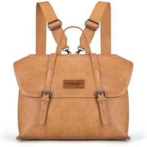 imageMontana West Wrangler 156 Inch Laptop Backpack Convertible Crossbody Bags Tophandle Handbags for BusinessTravelOfficeLight Brown