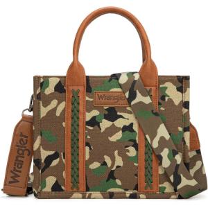 imageMontana West Wrangler Tote Bag for Women Western Camo Pattern Canvas Crossbody bag Handbag Vintage DesignGreen