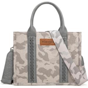 imageMontana West Wrangler Tote Bag for Women Western Camo Pattern Canvas Crossbody bag Handbag Vintage DesignGrey