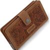 imageMontana West X Wrangler Black Tooling Flower Wallet for Women Bifold Zipper Wallets Card Cases ampamp Money Organizers Large Capacity Phone Cash Wallet Ladies Female Western Clutch Wallets with ID WindowBrown
