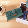 imageMontana West X Wrangler Black Tooling Flower Wallet for Women Bifold Zipper Wallets Card Cases ampamp Money Organizers Large Capacity Phone Cash Wallet Ladies Female Western Clutch Wallets with ID WindowTurquoise