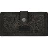 imageMontana West X Wrangler Black Tooling Flower Wallet for Women Bifold Zipper Wallets Card Cases ampamp Money Organizers Large Capacity Phone Cash Wallet Ladies Female Western Clutch Wallets with ID WindowBlack