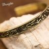imageMontana West Wrangler Western Turquoise Bracelet for Women Cowgirl Country Adjustable Silver Plated Carved Floral Open Cuff Bangle JewelryGoldFloral