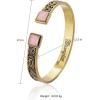 imageMontana West Wrangler Western Turquoise Bracelet for Women Cowgirl Country Adjustable Silver Plated Carved Floral Open Cuff Bangle JewelryGoldPink
