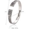 imageMontana West Wrangler Western Turquoise Bracelet for Women Cowgirl Country Adjustable Silver Plated Carved Floral Open Cuff Bangle JewelrySilverFloral