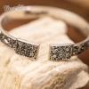 imageMontana West Wrangler Western Turquoise Bracelet for Women Cowgirl Country Adjustable Silver Plated Carved Floral Open Cuff Bangle JewelrySilverFloral