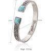 imageMontana West Wrangler Western Turquoise Bracelet for Women Cowgirl Country Adjustable Silver Plated Carved Floral Open Cuff Bangle JewelrySilverTurquoise