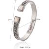 imageMontana West Wrangler Western Turquoise Bracelet for Women Cowgirl Country Adjustable Silver Plated Carved Floral Open Cuff Bangle JewelrySilverWhite