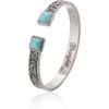 imageMontana West Wrangler Western Turquoise Bracelet for Women Cowgirl Country Adjustable Silver Plated Carved Floral Open Cuff Bangle JewelrySilverTurquoise