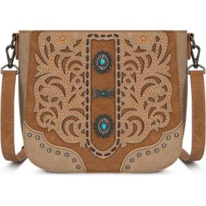 imageMontana West Crossbody Bags for Women Western Tooled Embroidered PurseTan