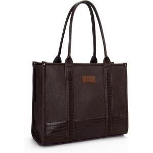 imageMontana West  Wrangler Tote Bag for Women Western Cow Print Purse Designer Top Handle HandbagsL Coffee