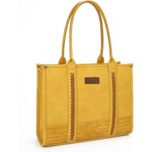 imageMontana West  Wrangler Tote Bag for Women Western Cow Print Purse Designer Top Handle HandbagsL Yellow