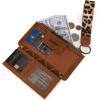 imageX Wrangler Minimalist Wallet Women Card Cases ampamp Money Organizers Wristlet with Wallet Large Clutch with Coin Purse Smooth Zipper and Rfid LiningBrown