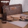 imageX Wrangler Minimalist Wallet Women Card Cases ampamp Money Organizers Wristlet with Wallet Large Clutch with Coin Purse Smooth Zipper and Rfid LiningCoffee