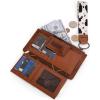imageX Wrangler Minimalist Wallet Women Card Cases ampamp Money Organizers Wristlet with Wallet Large Clutch with Coin Purse Smooth Zipper and Rfid LiningCow Brown