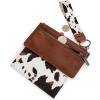 imageX Wrangler Minimalist Wallet Women Card Cases ampamp Money Organizers Wristlet with Wallet Large Clutch with Coin Purse Smooth Zipper and Rfid LiningCow Brown