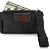 imageX Wrangler Minimalist Wallet Women Card Cases ampamp Money Organizers Wristlet with Wallet Large Clutch with Coin Purse Smooth Zipper and Rfid LiningGrey