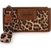 imageX Wrangler Minimalist Wallet Women Card Cases ampamp Money Organizers Wristlet with Wallet Large Clutch with Coin Purse Smooth Zipper and Rfid LiningLeopard