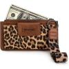 imageX Wrangler Minimalist Wallet Women Card Cases ampamp Money Organizers Wristlet with Wallet Large Clutch with Coin Purse Smooth Zipper and Rfid LiningLeopard