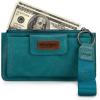 imageX Wrangler Minimalist Wallet Women Card Cases ampamp Money Organizers Wristlet with Wallet Large Clutch with Coin Purse Smooth Zipper and Rfid LiningTurquoise