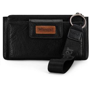 imageX Wrangler Minimalist Wallet Women Card Cases ampamp Money Organizers Wristlet with Wallet Large Clutch with Coin Purse Smooth Zipper and Rfid LiningBlack