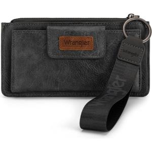 imageX Wrangler Minimalist Wallet Women Card Cases ampamp Money Organizers Wristlet with Wallet Large Clutch with Coin Purse Smooth Zipper and Rfid LiningGrey