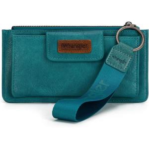 imageX Wrangler Minimalist Wallet Women Card Cases ampamp Money Organizers Wristlet with Wallet Large Clutch with Coin Purse Smooth Zipper and Rfid LiningTurquoise