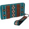 imageX Wrangler Wristlet Western Wallet Boho Aztec Credit Card Holder for Women2023 Dark Turquoise