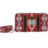 imageX Wrangler Wristlet Western Wallet Boho Aztec Credit Card Holder for Women2203 Burgundy
