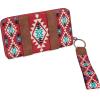 imageX Wrangler Wristlet Western Wallet Boho Aztec Credit Card Holder for Women2203 Burgundy
